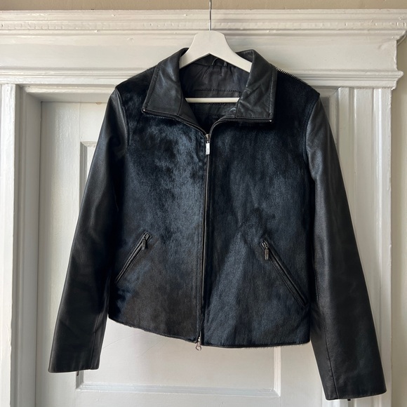 Vintage Guess Ponyhair Leather Jacket